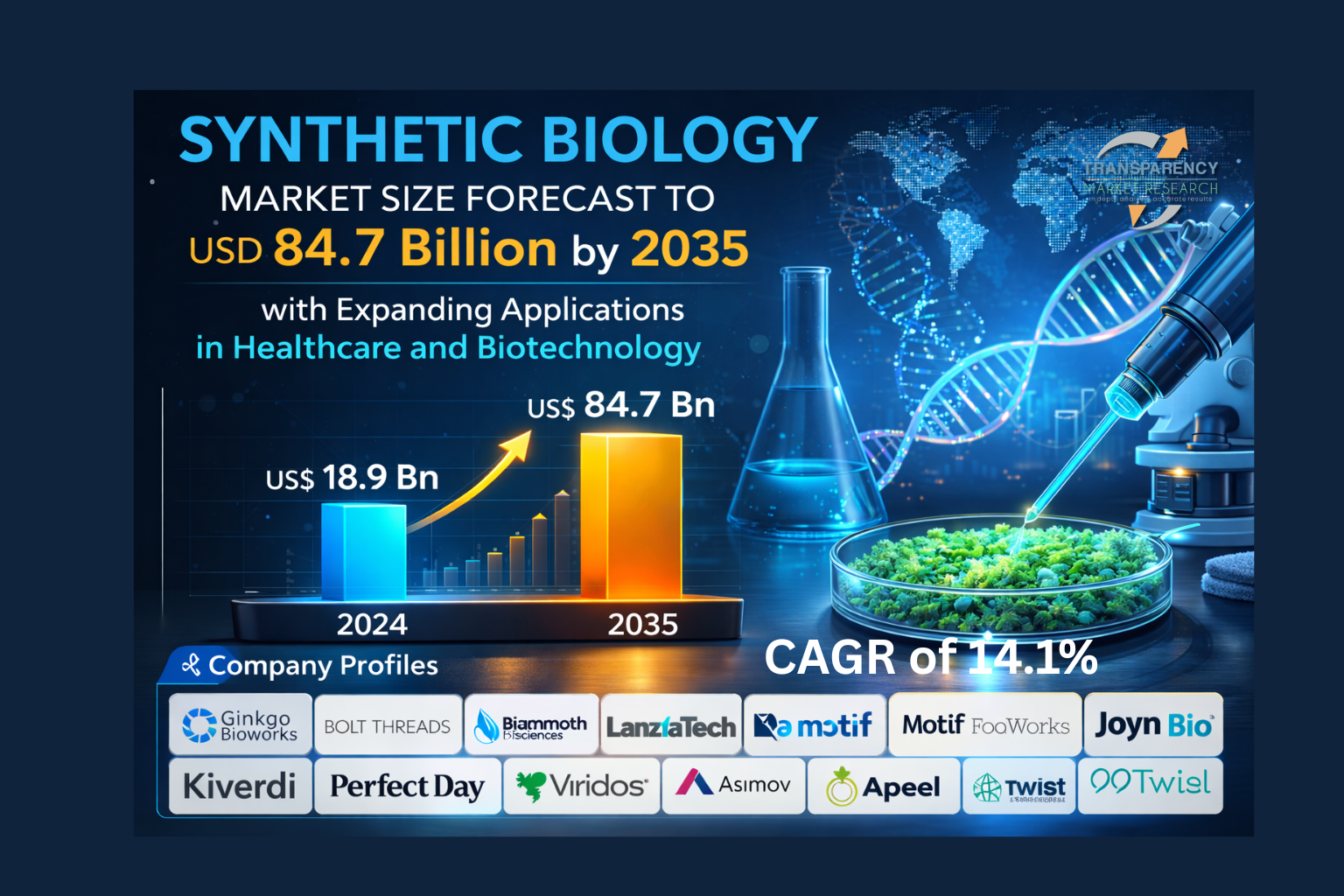 It is projected to grow at a CAGR of 14.1% from 2025 to 2035 and reach US$ 84.7 Bn by the end of 2035