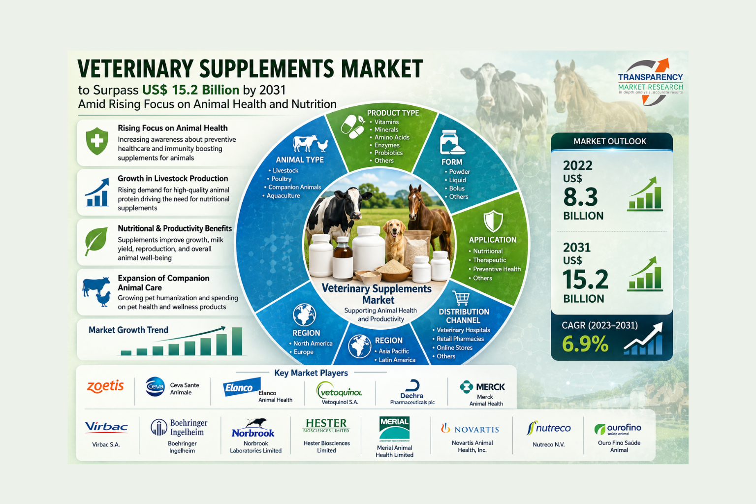 Veterinary Supplements Market to Surpass US$ 15.2 Billion by 2031 Amid Rising Focus on Animal Health and Nutrition